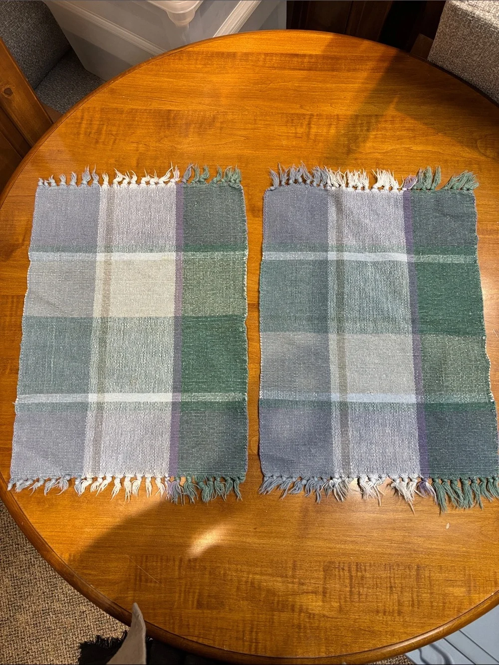 3 plaid woven placemats